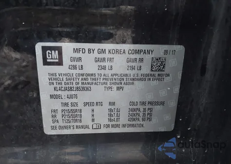 2018 Buick Encore Preferred из США, поврежденный, VIN KL4CJASB2JB539363